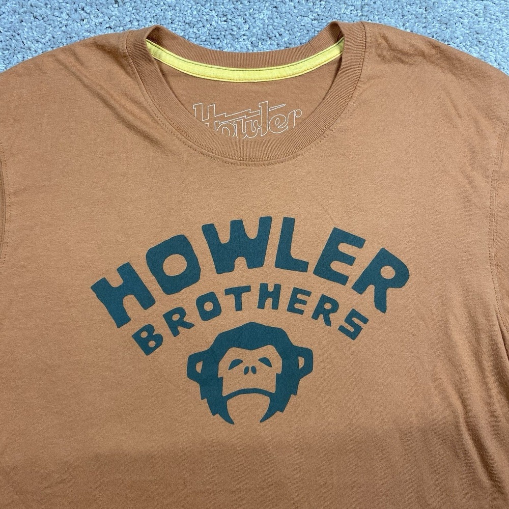 Howler Brothers Mens Graphic T-Shirt Small Burnt Orange Monkey Logo Short Sleeve